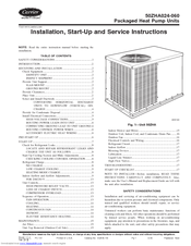 Carrier 50ZHA024-060 Installation & Service Instructions Manual