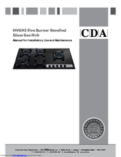 CDA HVG95 Manual For Installation, Use And Maintenance
