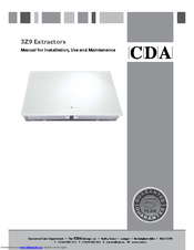CDA 3Z9 Manual For Installation, Use And Maintenance