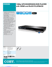 Coby DVD298 - 1080p Upconversion DVD Player Specifications