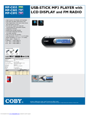 Coby MP-C885 - 1 GB Digital Player Specification