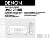 Denon DVD-2800II Operating Instructions Manual