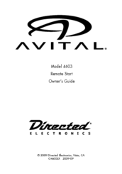 Directed Electronics AVITAL 4603 Owner's Manual
