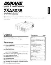Dukane ImagePro 28A8035 Operating Manual