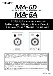Edirol MA-5A Owner's Manual