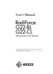 Eizo G22-BL/G22-CL User Manual