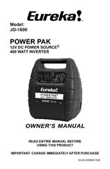 Eureka Power Pak JO-1800 Owner's Manual