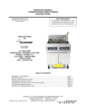 Frymaster MPH14 Series Operator's Manual