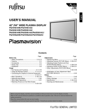 Fujitsu Plasmavision P42VHA20A User Manual