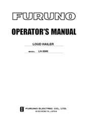 Furuno LH-3000 Operator's Manual