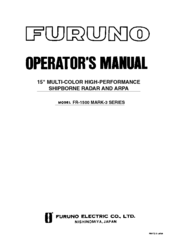 Furuno FR-1500 MARK-3 Operator's Manual