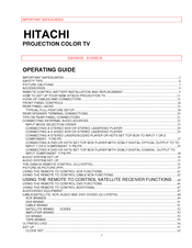 Hitachi 53SDX01B Operating Manual