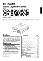Hitachi CP-X958E User Manual