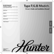 Hunter Type G Models Owners And Installation Manual
