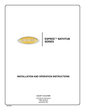 Jacuzzi Espree 6060 Installation And Operation Instructions Manual