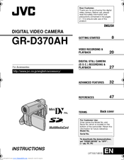 JVC GR-D370 - Camcorder - 800 KP Instructions Manual