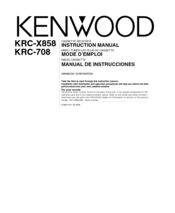 Kenwood KRC-X858 Instruction Manual