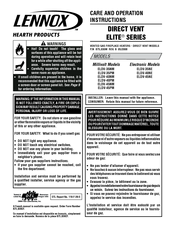 Lennox Hearth Products MP04-VDLE Care And Operation Instructions Manual