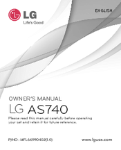 LG MFL66990402(1.0) Owner's Manual