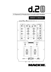 Mackie d.2 Pro Owner's Manual