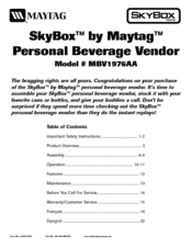 Maytag SkyBox MBV1976AA Manual