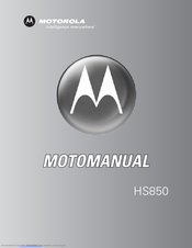 Motorola HS850 - Headset - Over-the-ear Owner's Manual