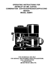 Mr. Coffee Details ECM11 Operating Instructions Manual