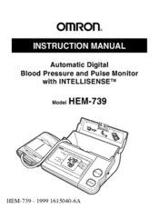 Omron AUTOMATIC DIGITAL HEM-739 Instruction Manual