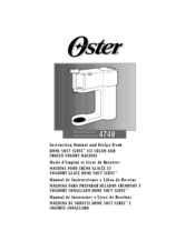 Oster 4749 Instruction Manual And Recipe Book