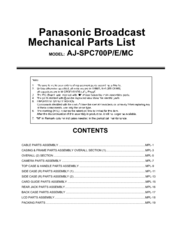 Panasonic AJ-SPC700MC Mechanical Parts List