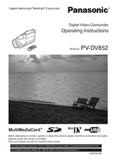 Panasonic Palmcorder MultiCam PV-DV852 Operating Instructions Manual