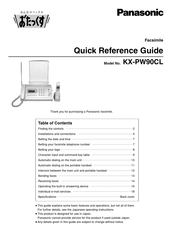 Panasonic KX-PW90CL Quick Reference Manual