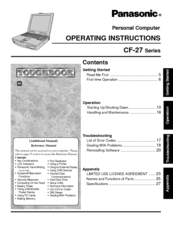 Panasonic Toughbook CF-27RJ48AAM Operating Instructions Manual