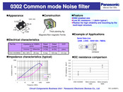 Panasonic 302 Specification Sheet