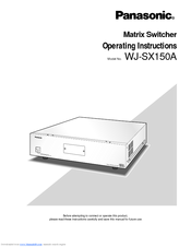Panasonic WJ-SX150A Operating Instructions Manual