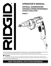 RIDGID R6000-1 Operator's Manual