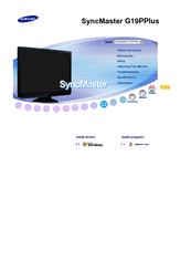 Samsung SyncMaster G19P Plus User Manual