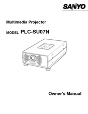 Sanyo PLC-SU07N Owner's Manual