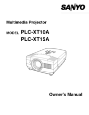 Sanyo PLC-XT10A Owner's Manual