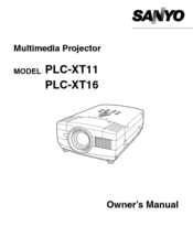 Sanyo PLC-XT16 Owner's Manual