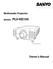 Sanyo HD150 - PLV - LCD Projector Owner's Manual