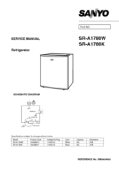 Sanyo SR-A1780W Service Manual
