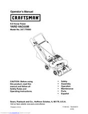 Craftsman 247-770550 Operator's Manual