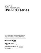 Sony BVP-E30WSP Operation Manual