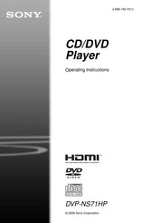 Sony DVP-NS71HP Operating Instructions Manual