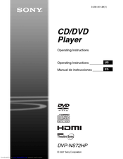Sony DVP-NS72HP Operating Instructions / Manual de instrucciones Operating Instructions Manual