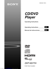 Sony DVPNS77H - DVP DVD Player Operating Instructions Manual