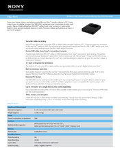 Sony VBD-MA1 Specification Sheet
