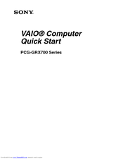 Sony VAIO PCG-GRX700P Quick Start Manual