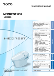 Toto NEOREST MS990CG Instruction Manual